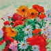Blumenstrauß aus Margeriten, Ringelblumen und Geranien - Albert Marquet — in einem Innenraum präsentiert