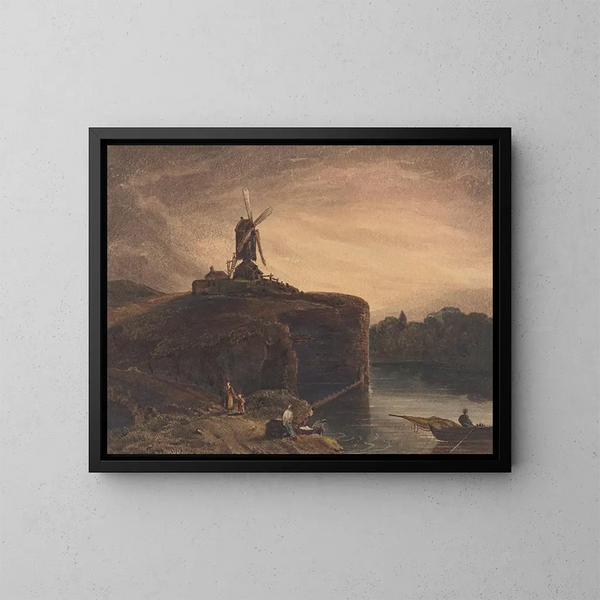 Le Moulin - Ecole britannique du 19ème siècle — gerahmtes Bild an der Wand