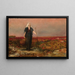 Frau blind im Feld - Bruno Piglhein — gerahmtes Bild an der Wand
