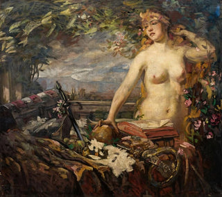 Akt weiblich mit Stillleben - Burkhard Mangold — Ansicht des Kunstwerks