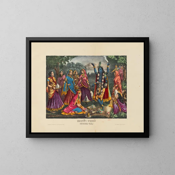 Krishna Kali - Calcutta Art Studio — gerahmtes Bild an der Wand