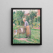 Eine Wäscherin in Ragny - Camille Pissarro — gerahmtes Bild an der Wand