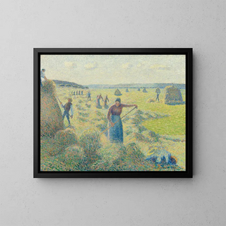 Die Heuernte - Camille Pissarro — gerahmtes Bild an der Wand