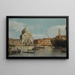 Venedig Eine Ansicht der Redentore- und San Giacomo-Kirchen mit einem angelegten Kriegsschiff, Gondeln und Barkassen - Canaletto — gerahmtes Bild an der Wand