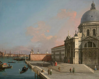 Venedig, der Große Kanal nach Osten mit Santa Maria della Salute - Canaletto — Ansicht des Kunstwerks