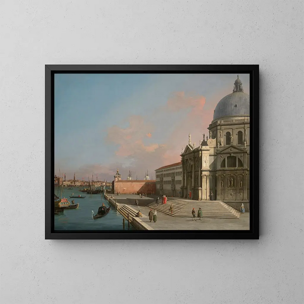 Venedig, der Große Kanal nach Osten mit Santa Maria della Salute - Canaletto — gerahmtes Bild an der Wand