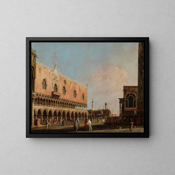 Ansicht der Piazzetta San Marco nach Süden - Canaletto — gerahmtes Bild an der Wand