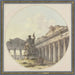 Caprice architektonisch Innenraum einer Tempelruine mit einer Statue von Jupiter, der donnernd, und einer Figurenkomposition von Personen - Victor-Jean Nicolle — in einem Innenraum präsentiert