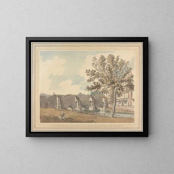 Die Bögen in der Nähe des Osttores von Bury St Edmunds, Suffolk - Kapitän Francis Grose — gerahmtes Bild an der Wand