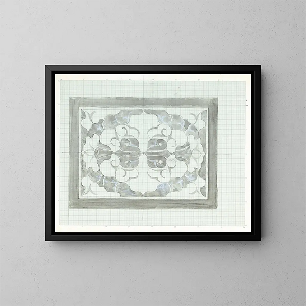 Dekor im Design in Grau und Weiß - Carel Adolph Lion Cachet — gerahmtes Bild an der Wand