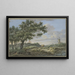 Rechts im Bild, ein Windmühle am Weg, ein Wagen mit Heu - Carel Lodewijk Hansen — gerahmtes Bild an der Wand