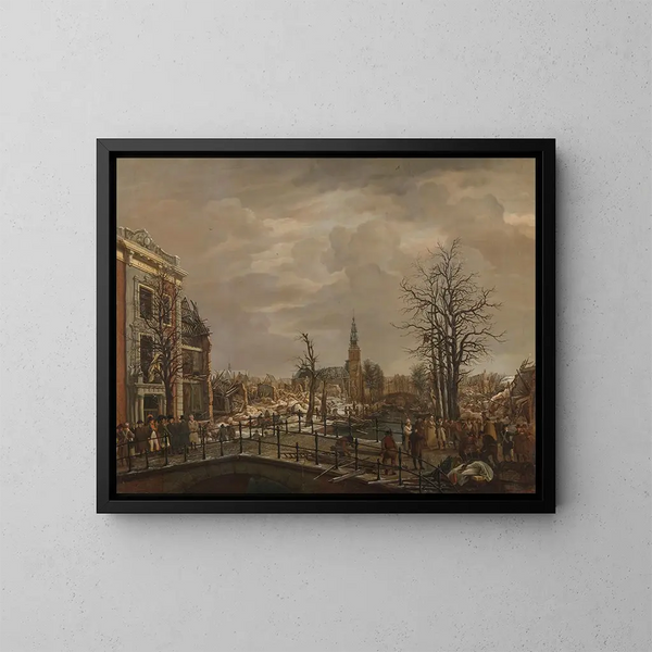 Le Rapenburg à Leyde - Carel Lodewijk Hansen — gerahmtes Bild an der Wand