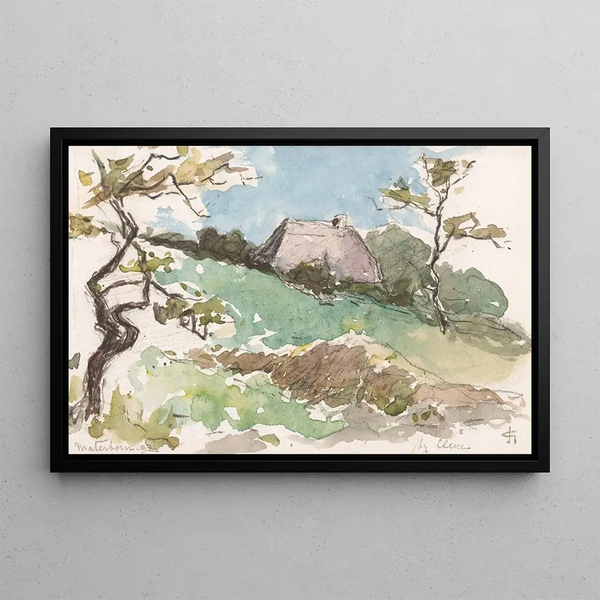 Carel Nicolaas Storm van sGravesande - Landschap met boerderij te Materborn bij Kleve.webp