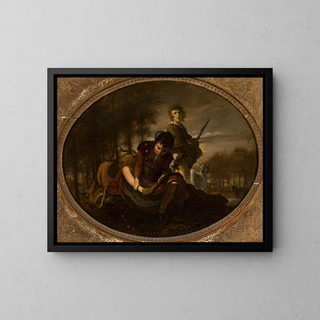 Vorbereitungen vor dem Überqueren des Flusses - Carel de Moor II — gerahmtes Bild an der Wand