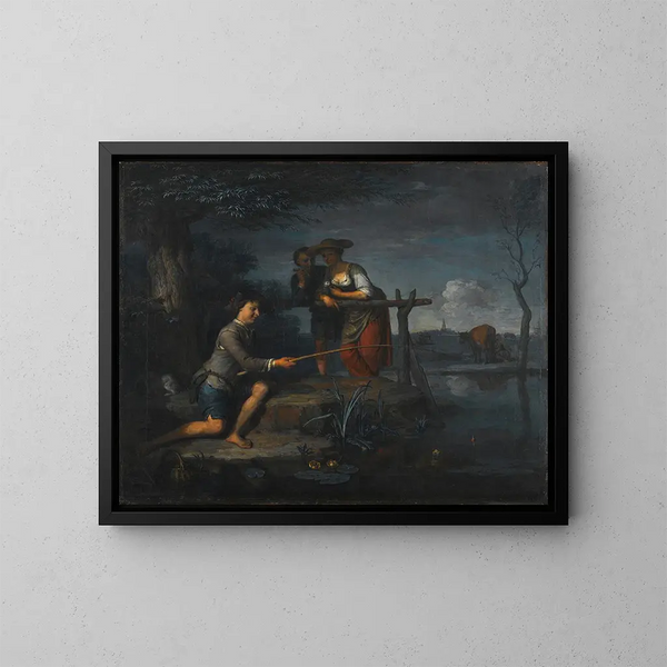 Der Fischer - Carel de Moor II — gerahmtes Bild an der Wand