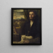 Portrait eines Mannes mit Hund - Cariani — gerahmtes Bild an der Wand