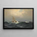 Ein Dampf in einem Sturm im Atlantik - Carl Bille — gerahmtes Bild an der Wand