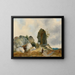 Ein felsiges Landschaftsbild mit einem Einsiedler - Carl Blechen — gerahmtes Bild an der Wand