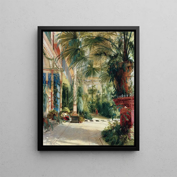 L'intérieur de la Palm House - Carl Blechen — gerahmtes Bild an der Wand