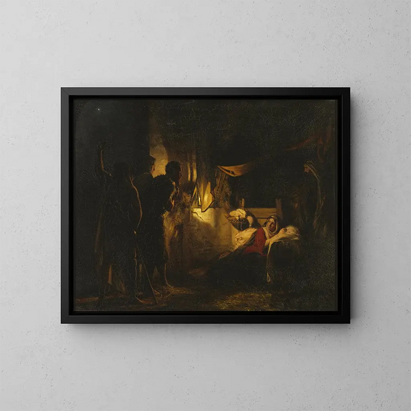 Anbetung der Hirten - Carl Bloch — gerahmtes Bild an der Wand