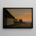 Landschaft am Abend mit einem Haus und einem Garten in der Nähe des Meeres in Ellekilde - Carl Bloch — gerahmtes Bild an der Wand