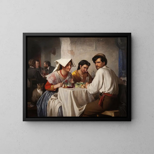 in einer römischen Osteria - Carl Bloch — gerahmtes Bild an der Wand