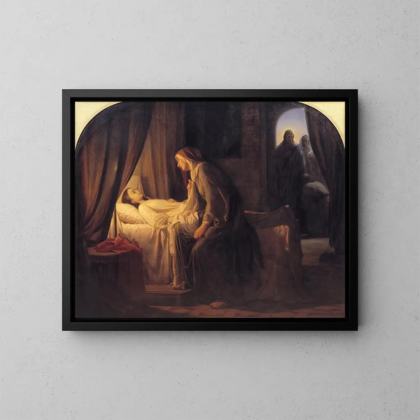 La fille de Jaïrus - Carl Bloch — gerahmtes Bild an der Wand