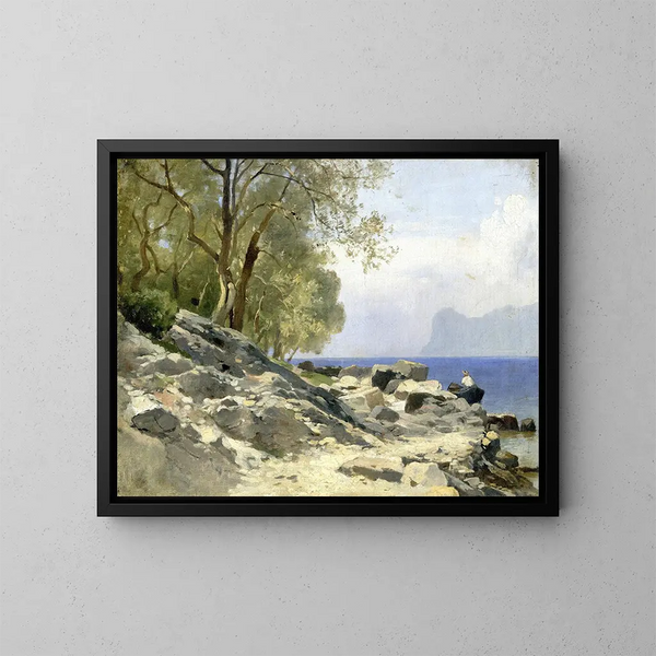 Rivage du lac de Garde - Carl Bolze — gerahmtes Bild an der Wand