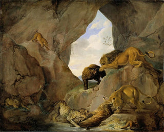 Wildtiere in einer Bergklamm - Carl Borromäus Andreas Ruthart — Ansicht des Kunstwerks