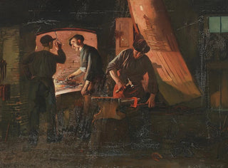 In einer Schmiede - Carl Carlsen — Ansicht des Kunstwerks