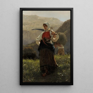 Carl Diethelm Meyer - Woman of the Haslital Returning from the Hay Harvest.webp