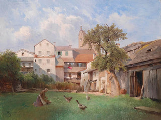 Hof des Gebäudes der Seifmacher in Tittmoning - Carl Franz Emanuel Haunold — Ansicht des Kunstwerks