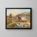 Bergdorf am Bachufer - Carl Franz Emanuel Haunold — gerahmtes Bild an der Wand