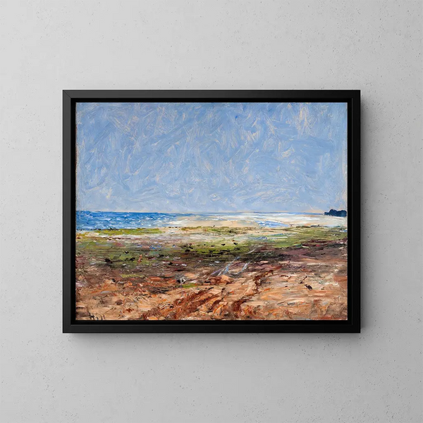 Küstenszene in Luc-sur-Mer - Carl Fredrik Hill — gerahmtes Bild an der Wand