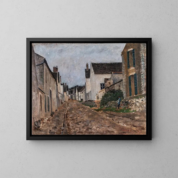 Rue de village français à Montigny - Carl Fredrik Hill — gerahmtes Bild an der Wand