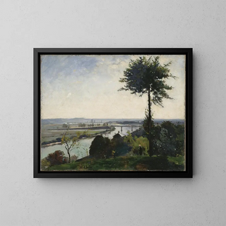 L Baum und der Fluss III: Die Seine bei Bois-le-Roi - Carl Fredrik Hill — gerahmtes Bild an der Wand