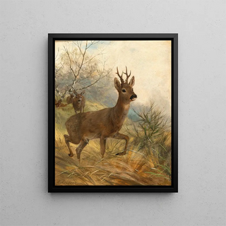 Carl Friedrich Deiker - A Buck and a Doe.webp