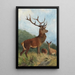 Ein dominanter Hirsch - Carl Friedrich Deiker — gerahmtes Bild an der Wand