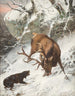 Hund fängt einen königlichen Hirsch - Carl Friedrich Deiker — Ansicht des Kunstwerks