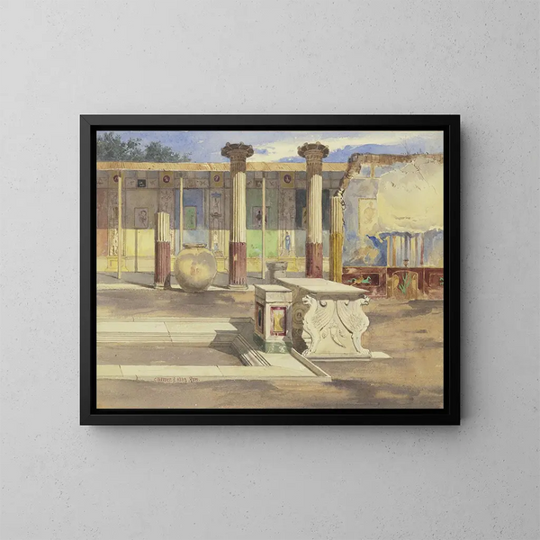Die Haus von Méleagre in Pompeji - Carl Friedrich Heinrich Werner — gerahmtes Bild an der Wand