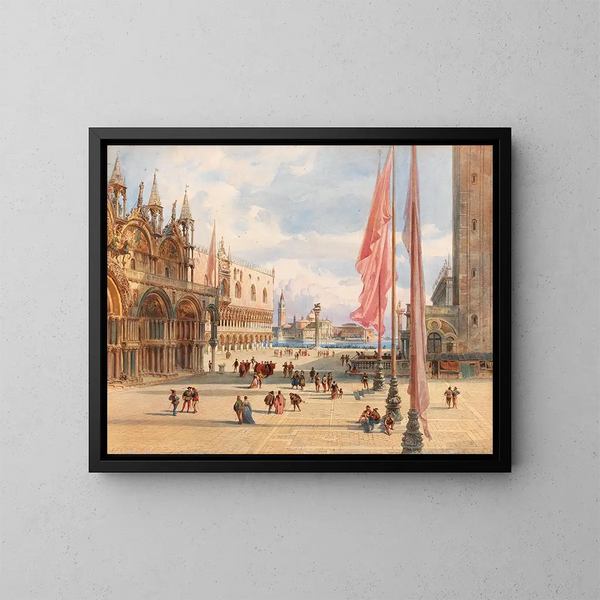 Place Saint-Marc in Venedig - Carl Friedrich Heinrich Werner — gerahmtes Bild an der Wand