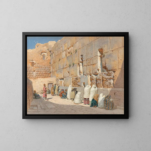 Der Mauer der Klage in Jerusalem - Carl Friedrich Heinrich Werner — gerahmtes Bild an der Wand
