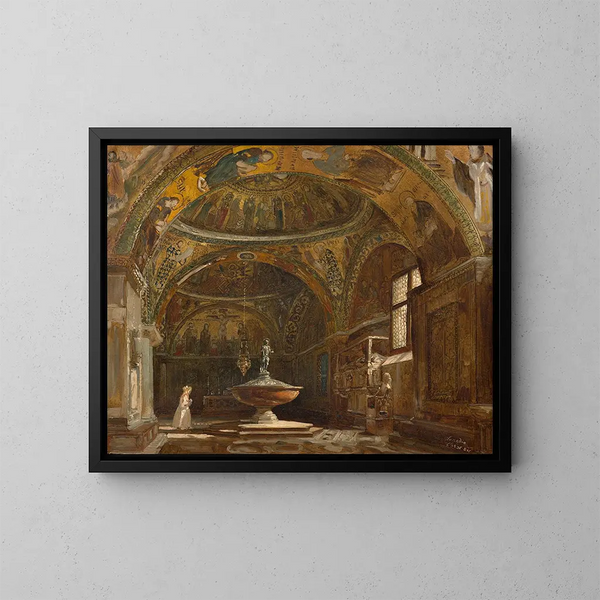 Baptisterium der Basilika San Marco - Carl Georg Anton Graeb — gerahmtes Bild an der Wand