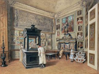 Dernstes Kabinett der Ambraser Sammlung mit böhmischen Gläsern - Carl Goebel der Jüngere — Ansicht des Kunstwerks