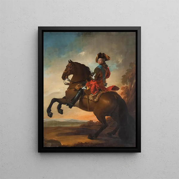 Frédéric V auf Pferd - Carl Gustaf Pilo — gerahmtes Bild an der Wand