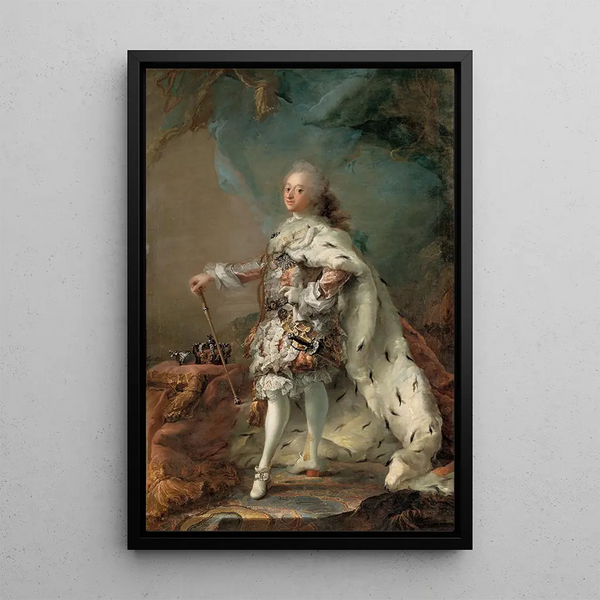 Portrait de Frédéric V en robe d'onction - Carl Gustaf Pilo — gerahmtes Bild an der Wand