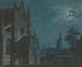 Mond auf dem Hof einer gotischen Kirche mit reicher Mauerwerksarbeit - Carl Gustav Carus — Ansicht des Kunstwerks