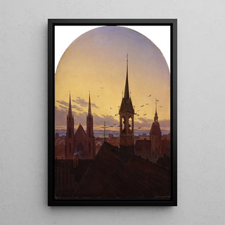 Carl Gustav Carus - Morning peal Old German city in the morning light.webp
