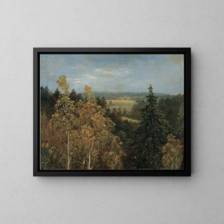 Landschaft mit Bäumen - Carl Gustav Carus — gerahmtes Bild an der Wand