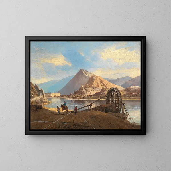 Szene Südasiens - Carl Hasch — gerahmtes Bild an der Wand